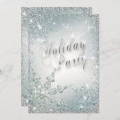 Elegant Snowflakes Dusty Blauwgroen Mist Holiday P Kaart (Voorkant / Achterkant)