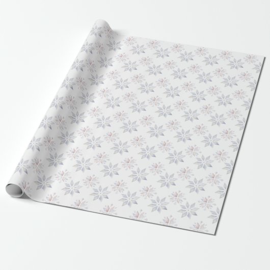 Elegant Snowflakes Feestdagen kerstwinter Cadeaupapier (Uitgerold)