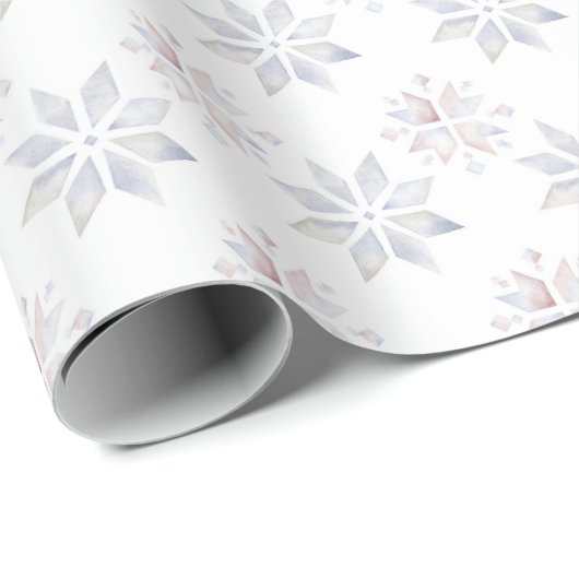 Elegant Snowflakes Feestdagen kerstwinter Cadeaupapier (Rol Hoek)