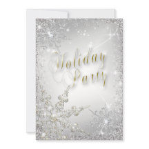 Elegant Snowflakes Gold Frost Holiday