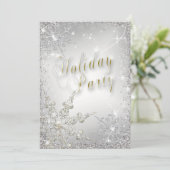 Elegant Snowflakes Gold Frost Holiday Kaart (Staand voorkant)