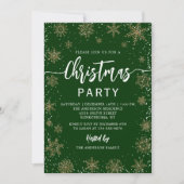 Elegant Snowflakes Green Red Kerstparty Kaart (Voorkant)