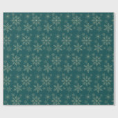 Elegant Snowflakes Green Wrapping Paper Cadeaupapier (Vlak)