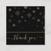 Elegant Snowflakes Hartelijk dank voor Modern Blac Vierkante Visitekaartje (Voorkant)