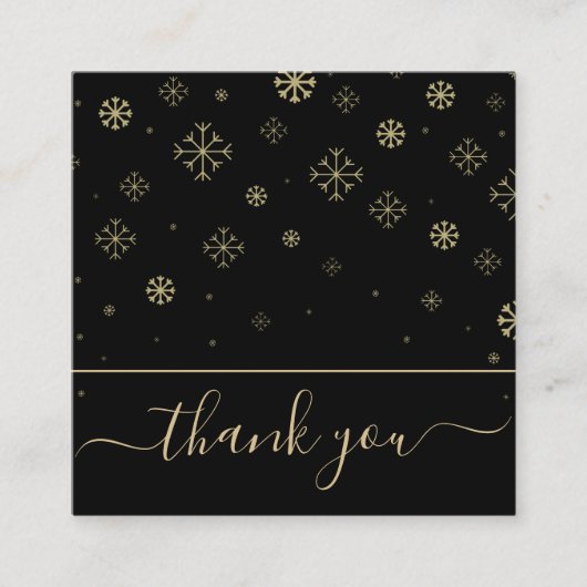 Elegant Snowflakes Hartelijk dank voor Modern Blac Vierkante Visitekaartje (Voorkant)