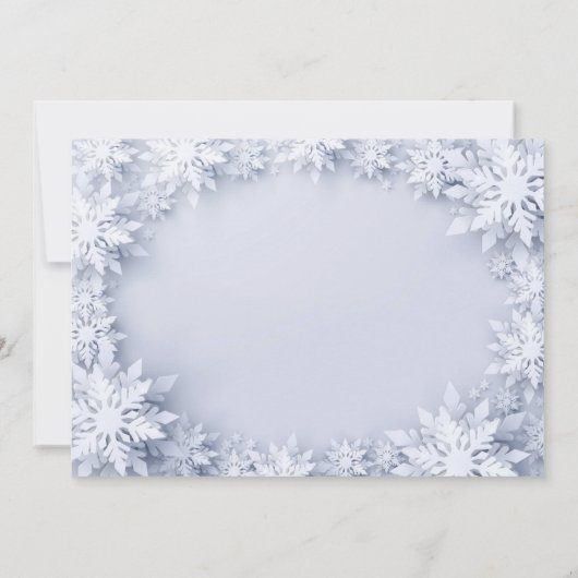 Elegant Snowflakes Holiday CHRISTMAS PARTIJ Kaart (Achterkant)