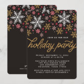 Elegant Snowflakes Holiday Party Uitnodiging (Voorkant / Achterkant)