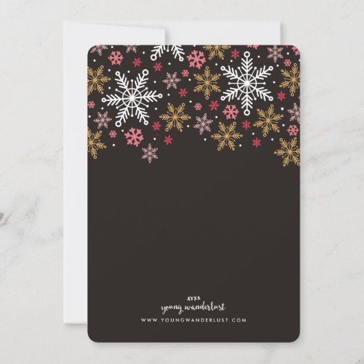 Elegant Snowflakes Holiday Party Uitnodiging (Achterkant)