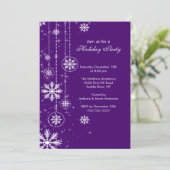 Elegant Snowflakes Holiday Party Uitnodiging (Staand voorkant)