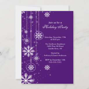 Elegant Snowflakes Holiday Party Uitnodiging