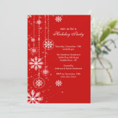 Elegant Snowflakes Holiday Party Uitnodiging (Staand voorkant)