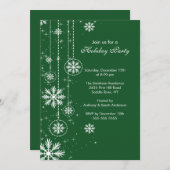 Elegant Snowflakes Holiday Party Uitnodiging (Voorkant / Achterkant)