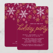 Elegant Snowflakes Holiday Party Uitnodiging (Voorkant / Achterkant)