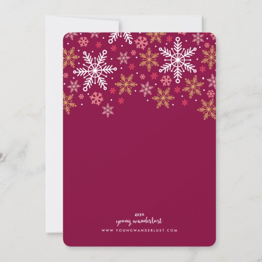 Elegant Snowflakes Holiday Party Uitnodiging (Achterkant)