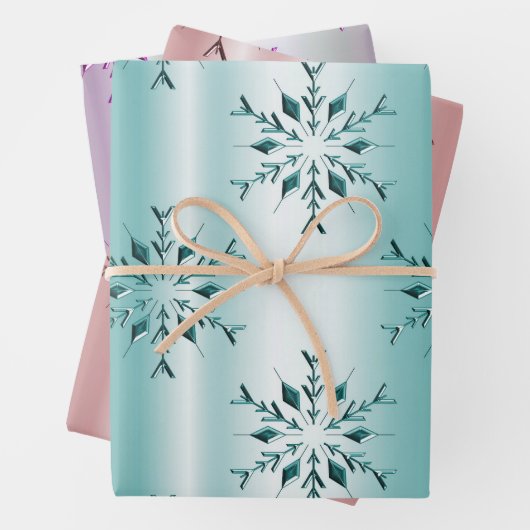 Elegant Snowflakes kerst Inpakpapier Vel (In situ)