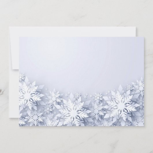 Elegant Snowflakes kerst openingsdag Kaart (Achterkant)