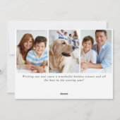 Elegant Snowflakes kerstboom 4 Foto Feestdagenkaart (Achterkant)