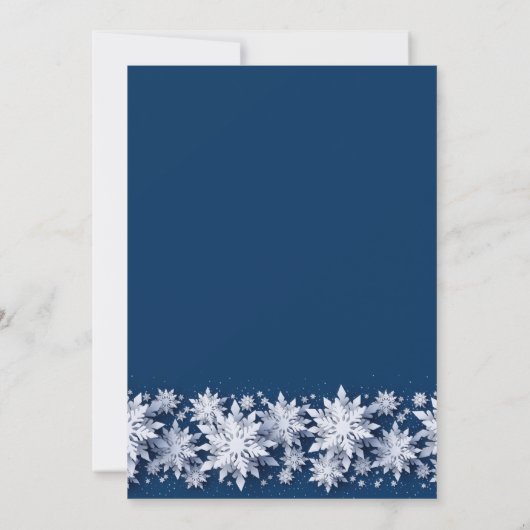 Elegant Snowflakes kerstboomfeest Kaart (Achterkant)