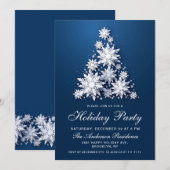 Elegant Snowflakes kerstboomfeest Kaart (Voorkant / Achterkant)