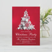 Elegant Snowflakes kerstboomfeest Kaart (Staand voorkant)