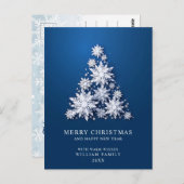 Elegant Snowflakes kerstboomgroet Briefkaart (Voorkant / Achterkant)