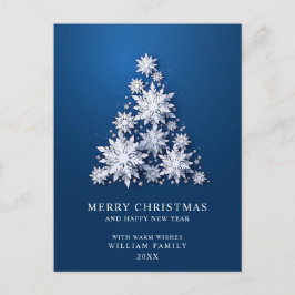 Elegant Snowflakes kerstboomgroet Briefkaart