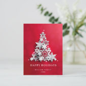 Elegant Snowflakes kerstboomgroet Briefkaart (Staand voorkant)