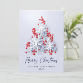 Elegant Snowflakes kerstboomgroet Feestdagenkaart