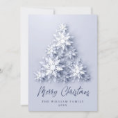 Elegant Snowflakes kerstboomgroet Feestdagenkaart (Voorkant)