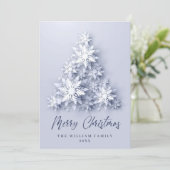 Elegant Snowflakes kerstboomgroet Feestdagenkaart (Staand voorkant)