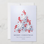 Elegant Snowflakes kerstboomgroet Feestdagenkaart (Voorkant)