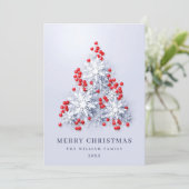 Elegant Snowflakes kerstboomgroet Feestdagenkaart (Staand voorkant)