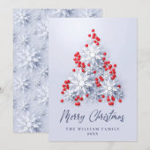 Elegant Snowflakes kerstboomgroet Feestdagenkaart (Voorkant / Achterkant)