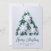 Elegant Snowflakes kerstboomgroet Feestdagenkaart (Voorkant)