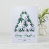 Elegant Snowflakes kerstboomgroet Feestdagenkaart (Staand voorkant)