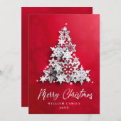 Elegant Snowflakes kerstboomgroet Feestdagenkaart (Voorkant / Achterkant)