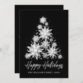 Elegant Snowflakes kerstboomgroet Feestdagenkaart (Voorkant / Achterkant)