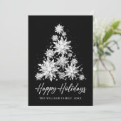 Elegant Snowflakes kerstboomgroet Feestdagenkaart (Staand voorkant)