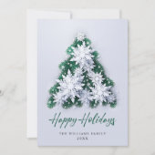 Elegant Snowflakes kerstboomgroet Feestdagenkaart (Voorkant)