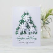 Elegant Snowflakes kerstboomgroet Feestdagenkaart (Staand voorkant)