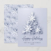 Elegant Snowflakes kerstboomvakantie-Kaart Briefkaart (Voorkant / Achterkant)