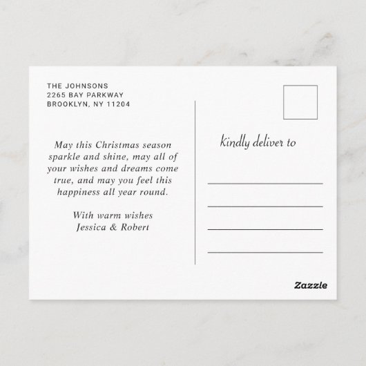 Elegant Snowflakes kerstcadeaudag Briefkaart (Achterkant)