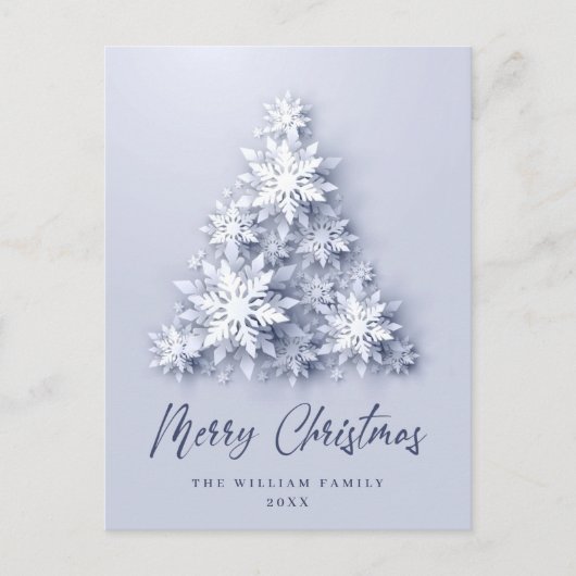 Elegant Snowflakes kerstcadeaudag Briefkaart (Voorkant)