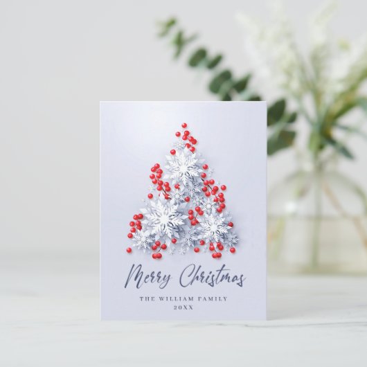 Elegant Snowflakes kerstcadeaudag Briefkaart (Staand voorkant)