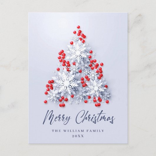 Elegant Snowflakes kerstcadeaudag Briefkaart (Voorkant)