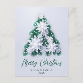 Elegant Snowflakes kerstcadeaudag Briefkaart