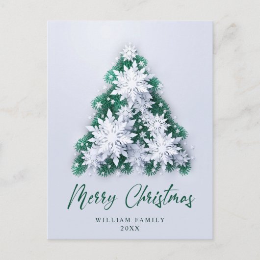 Elegant Snowflakes kerstcadeaudag Briefkaart (Voorkant)