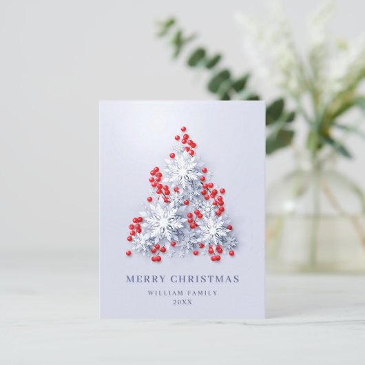 Elegant Snowflakes kerstcadeaudag Briefkaart (Staand voorkant)