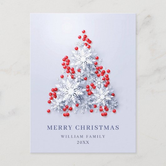 Elegant Snowflakes kerstcadeaudag Briefkaart (Voorkant)