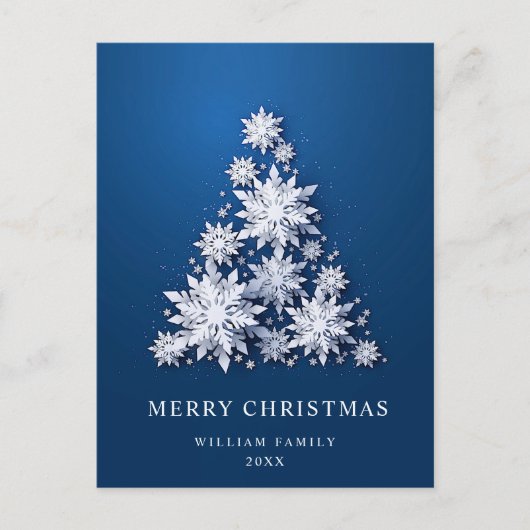 Elegant Snowflakes kerstcadeaudag Briefkaart (Voorkant)